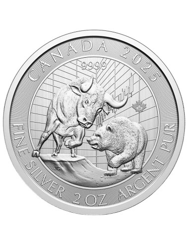 Moneda de Plata 2 oz Bull and Bear 2025 | Pressburg Mint