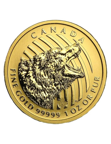 Moneda de Oro 1 oz Call of the Wild Roaring Grizzly 2016 | Oro Puro 999.9 | Inversión de Calidad