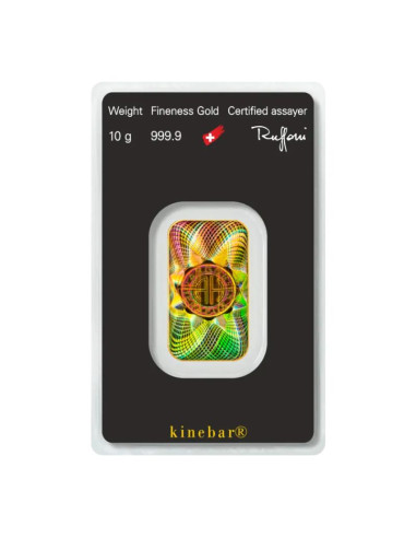 Lingote de Oro Argor-Heraeus Kinebar 10g | Oro puro 999.9 | Seguridad y prestigio
