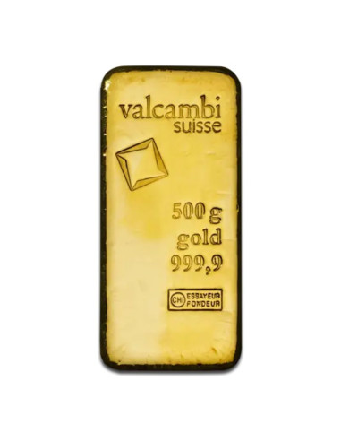 500g Lingote de Oro | Valcambi | Fundido 999.9