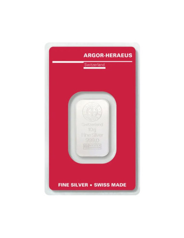10g Lingote de Plata | Argor-Heraeus | Plata pura 999
