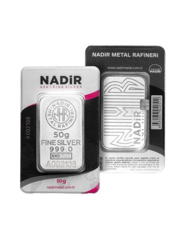 50g Lingote de Plata | Nadir Metal Rafineri